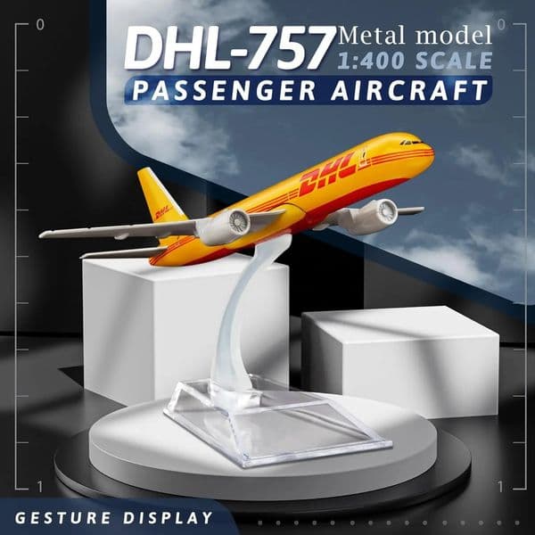 1400 Scale Model Plane B757 DHL Airlines Alloy Aircraft 16cm 757 Toys Childrens Collection Gifts Decoration 251209