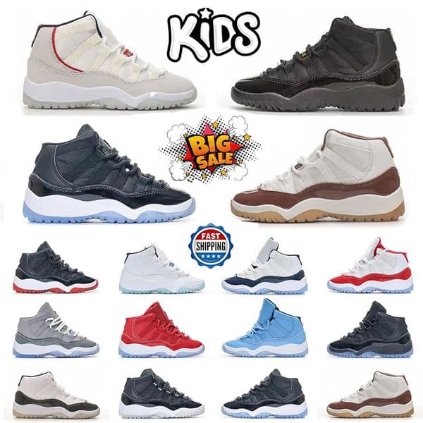 New Children 11s Basketball Kids Shoes Baby Cherry Bred Cool Grey Concord Unc Win Like For Toddler Sneakers Fashion Tennis Shoe running shoes 25-35