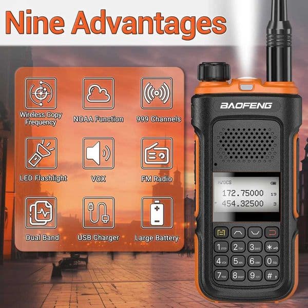 Baofeng UV-10R PRO Walkie Talkie Long Range Wireless Copy Frequency 999CH NOAA Type-C Camping Drop-proof UV-5RH Two Way Radio M251210