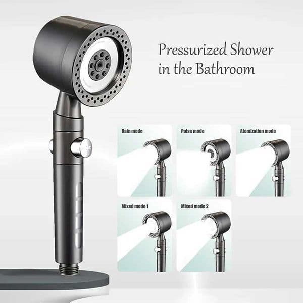 New High Pressure Water Saving Filter Shower Head 5 Modes Handheld Shower Head One Button Stop Bathroom Accessories Set T251210DTZG