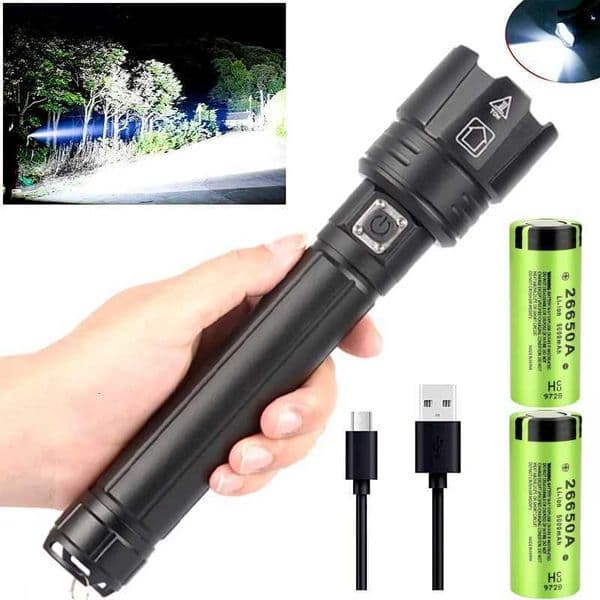 Super Bright XHP90 LED Flashlight 4 Core USB Torch Lantern Zoom 26650 USB Rechargeable Hand Light for Walking CampingFishing Z251210