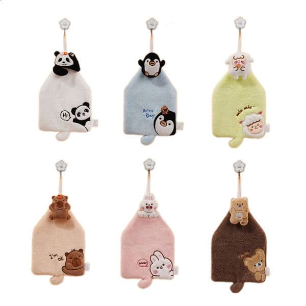 Cute Cartoon Animal Patterneds Kids Hand Towels Soft Corals Velvets Highly Absorbent Fast Drying For Kitchens And Bathrooms 251202
