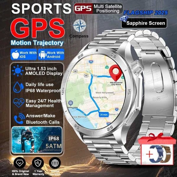 2025 New For WATCH X2 Ultra GPS Position Smartwatch Men 100 Sport Mode Compass Altimeter Call Waterproof BraceletXJ251210