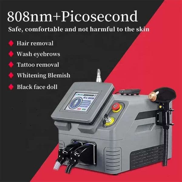 2 In 1 Permanent Hair Removal Machine Picosecond Laser Tattoo Removal Devices Eyeline Removal Machine Wrinkle Removal Whitening Spots Removal