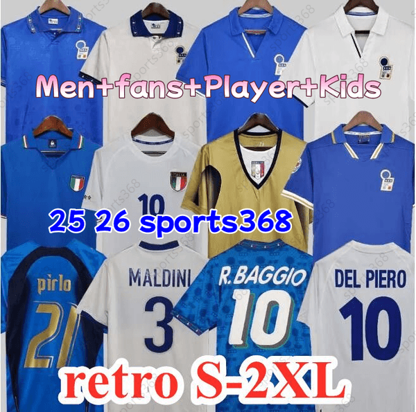2026 1982 ItalyS Retro soccer Jersey 1990 1996 1998 00 HOME FOOTBALL 1994 Maldini Baggio Donadoni Schillaci Totti Del Piero 2006 Pirlo Inzaghi buffon football Shirts