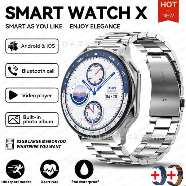 2025 New For OPPO Watch X Smart Watch 4G Memory Music Video Bluetooth Call IP68 Waterproof AMOLED Smartwatch For TWS Earphones