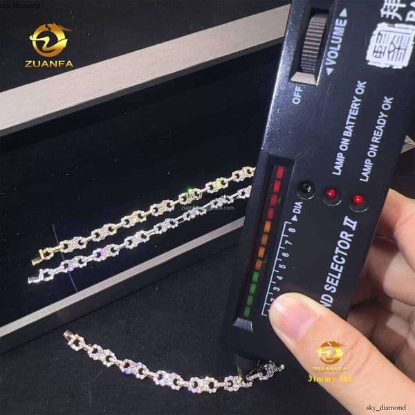 Wholesale Price New Bulk Stock S925 Silver Iced Out Hip Hop Hot Jewelry VVS Moissanite Infinity Bracelet