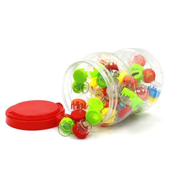 Wholesale Cartoon Pattern 5Ml 6Ml Jars With Silicone Lid Cover Kitchen Dab Wax Glass Container Storage Box Case Jar Bottle Tobacco Herb Smoking Accessories B2