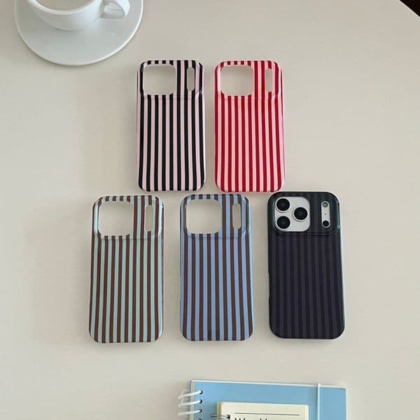 ins Korean Style Striped Suitable for iPhone 17 Pro Max Apple 16 Phone Simple 15 Girl 14/13 Soft Case