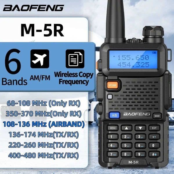 Baofeng UV 5RX Walkie Talkie Air Band Wireless Copy Frequency Two Way Radio Six Bands Long Range UV-5RX PRO MAX UV K5 M 5R M251210