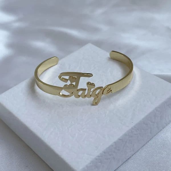 DUOYING Custom Name Bangles Personalized n Your Name Bracelets Stainless Steel Gold For Kids Jewelry Gift 251210