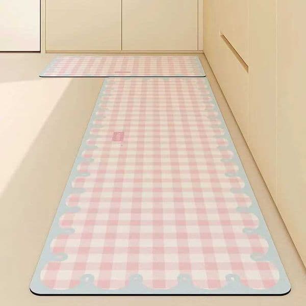 Floor Mat for Kitchen Cute Style Colorful Carpet Waterproof Oil-proof Rug Pvc Leather Non-slip Mats Long Strip Decorative Rugs H251210