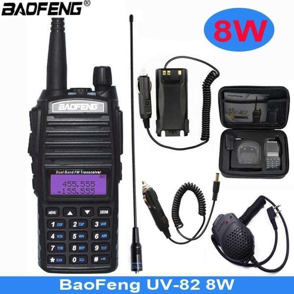 8W High Power Baofeng UV-82 Dual PTT Walkie Talkie UV82 Dual Band Vhf/Uhf FM 10Km Long Rang Two Way Ham CB Radio M251210