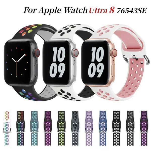 Silicone strap For Watch Band 49mm 45mm 41mm 44mm 40mm 42mm38mm Sports Breathable Bracelet For iWatch tra 8 7 6 5 4 3 SE H251210