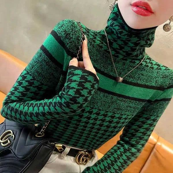 Autumn Winter Vintage Fashion Slim Turtleneck Women Clothing Elegant Chic Long Sleeve Knit Pullovers Lady Sweet Tops Z251211