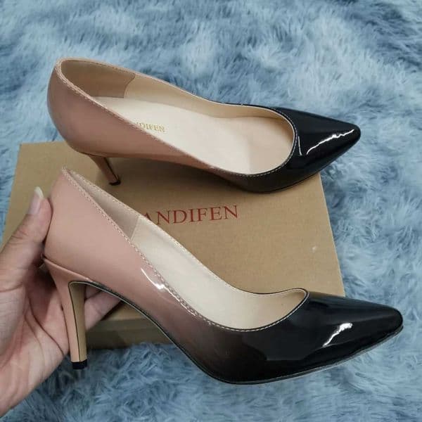 13 Style Womens Large Pumps Classic Sexy Pointed Toe 9cm mid High Heels Women Pumps Faux Black red Office Party Wedding Shoes Z251211
