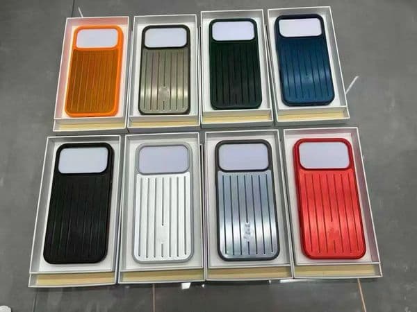 RIM Phone Case Suitcase Designer iPhone Case for Apple iPhone 17 Pro Max 16 15 Polycarbonate Aluminum Alloy MagSafe Weave Back Cover Coque