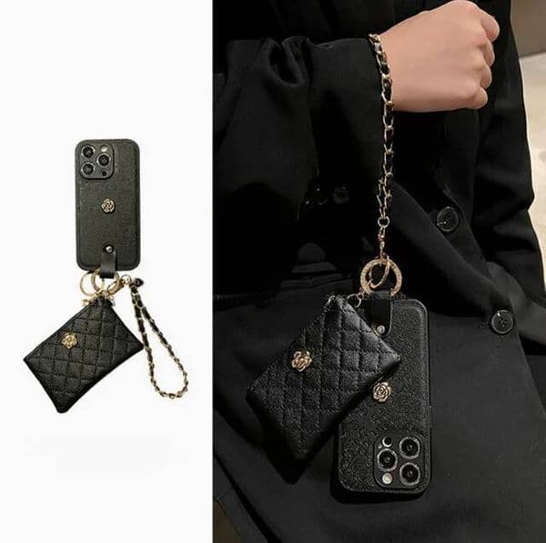 High Quality Luxury Phone Case For iPhone17 14 13 12 15 ProMax Plus 3D Camellia Cover With Coin Wallet for iPhone 16 17ProMax AA