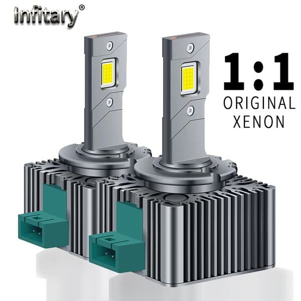 Infitary LED D1S D2S D3S D4S D5S D8S Headlight 6000K 30000LM Auto Light CSP4575 Chip Lamp for Car Replace Vehicle Original HID