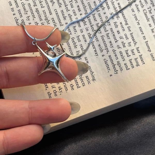 Minimalist Star Cross Stainless Steel Pendant Necklace for Women Men Punk Hip Hop Unisex Neck Chain Y2K Fashion Jewelry Gifts 251210