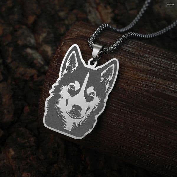 Pendant Necklaces Stainless Steel Husky Dog Pet Choker Thick Keel Chains Fashion Gold Plated Necklace For Women Unisex Jewelry Kids Gifts
