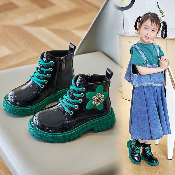 2026 New Spring Autumn Girls' Martin Boots British Style Princess Ankle Shoes Toddler Little Girl School Bag Boots 26-37