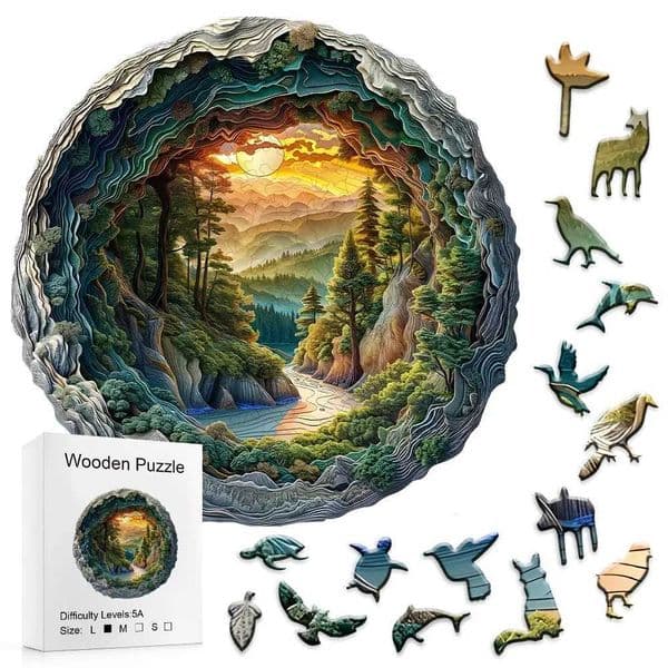 A Unique Animal Shaped Forest Cave Design 3D Wooden Puzzle - Adult Puzzle Toy - Stress Relieving Gift - Irregular Plywood Wooden X251211