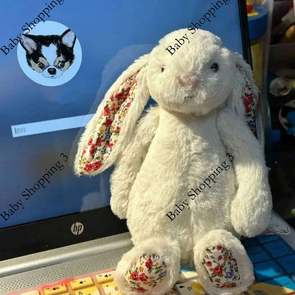 White floral earflower cloth Bonnie Rabbit soothing doll cute toy gift lop-eared rabbit stuffed holiday surprise jelly plush