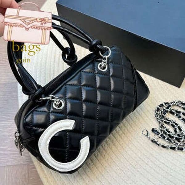 Womens Designer Handbags Vintage Chains Bowling Real Leather Lady Luxury Crossbody Classic Camera Bags Underarm Bag