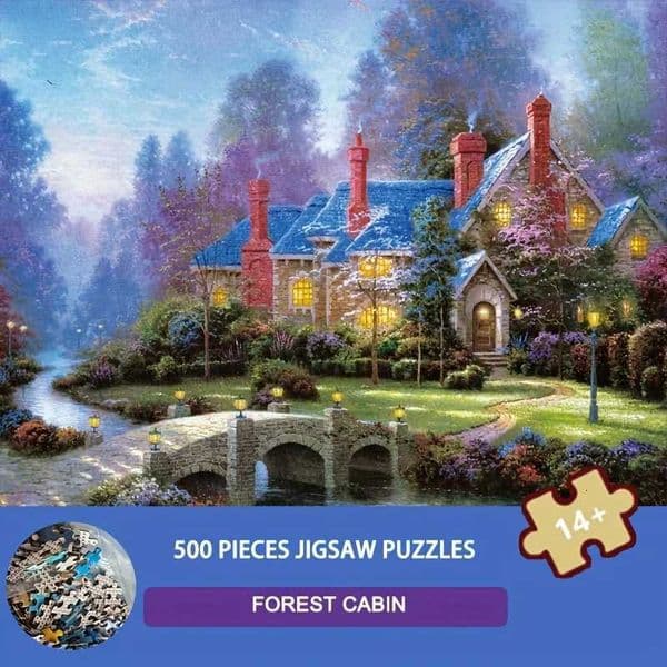 500-Piece Forest Cabin Jigsaw Puzzle Adult Size 205x15 Inches 52x38cm Perfect Gift for Christmas/Birthdays X251211