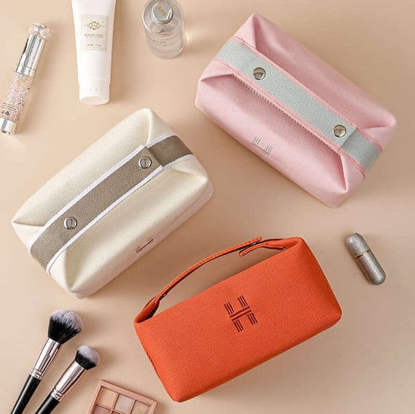 Simple Portable Toiletry Waterproof Dustproof Travel Storage Japanese Style Large Capacity Canvas Handheld Makeup Bag Women Designer bags