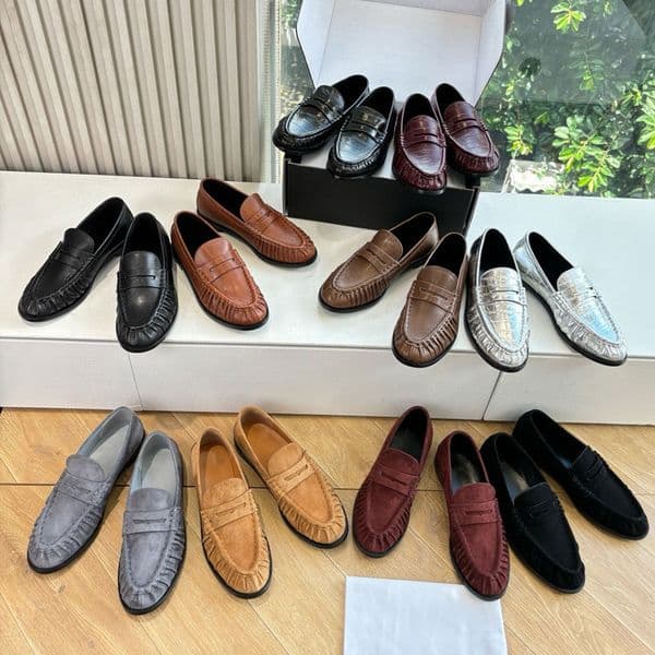 High quality Classic brown Suede Women's slip on Flat heel dress Luxury designer loafers for women laidy holiday Driving shoes Leisure Burgundy