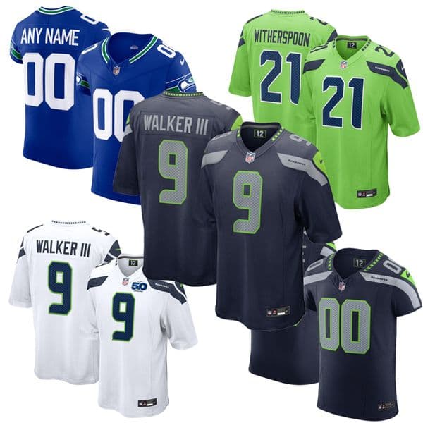 Custom Football Jerseys 11 Jaxon Smith-Njigba Cooper Kupp Sam Darnold Kenneth Walker III