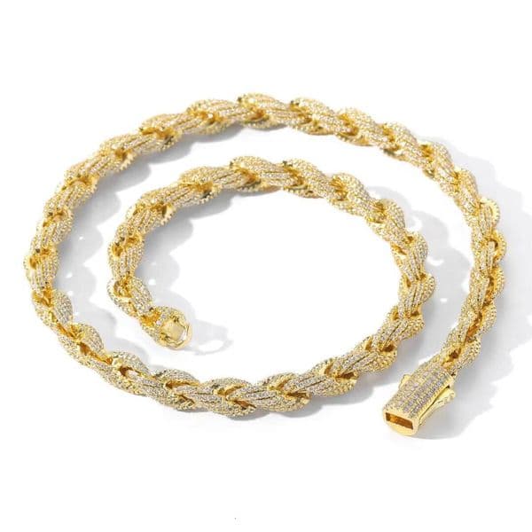 Best Selling Hip Hop Jewelry Ice Out Diamond S925 VVS Moissanite 10mm Twist Rope Miami Cuban Link Chain Men Necklace