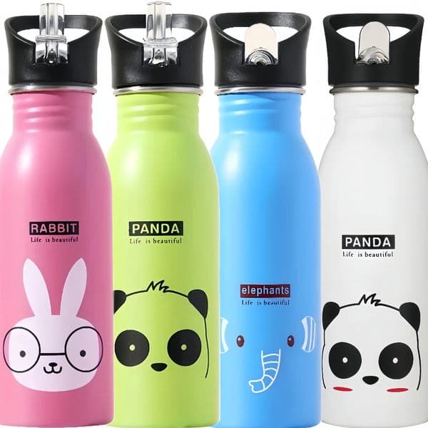 water bottle 500ml kawaii childrens stainless steel sports water bottles portable outdoor cycling camping beach water bottle kids drinkware