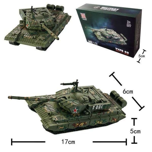 1/72 China Type 99 Main Battle Tank Model Creative Military Series Building Blocks Home Decor Assembled Toys For Boys Xmas Gifts C251212