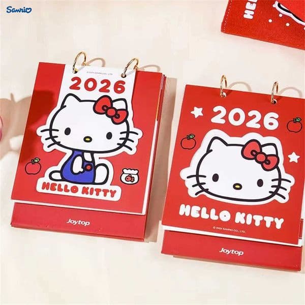 Sanrio 2026 Genuine Hello Kitty Desk Calendar Cartoon Kitty Cat Student Memo Calendar Cartoon Desktop Small Desk Calendars H251212