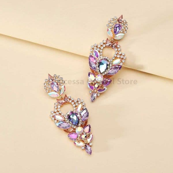 Boho Luxury Shiny Rhinestone Teardrop Earrings for Wen Dangle Drop Charm Jewelry Gift for Pr Party X251212
