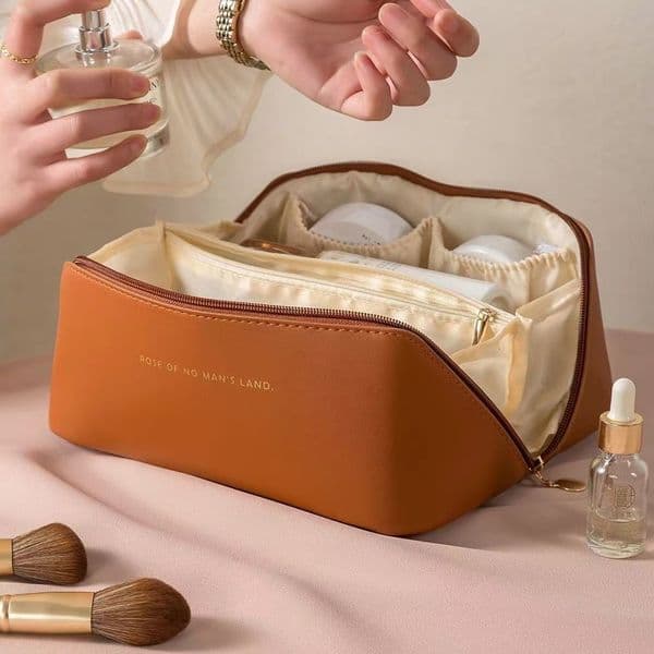 PU High-End Pillow Multi-Layer Travel Toiletry Thickened Makeup Bag Storage Pouch