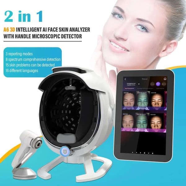 New Arrivals 3D AI Scanner Camera Device Detect Skin Moisture Facial Test Skin Face Analysis Machine Skin Analyzer Machine Faling AI Skin Analyz