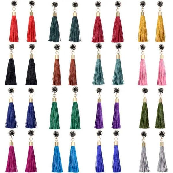 Cute Simple Tassel Earrings For Wen Long Silk Fabric Fringe Crystal Drop Dangle Earring Bohen Gold Color Pendientes Mujer X251212