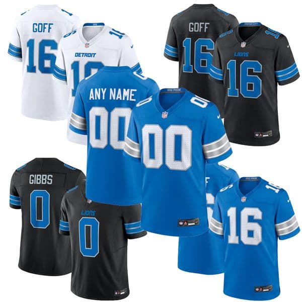 Custom Football Jerseys 0 Jahmyr Gibbs Amon-Ra St. Brown Aidan Hutchinson 16 Jared Goff Isaac TeSlaa Jameson Williams