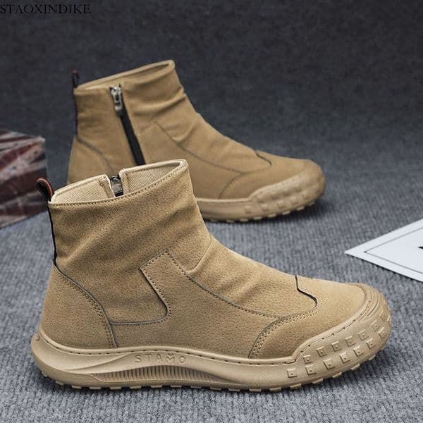 STAOXINDIKE 2024 Hot-Selling High-Top Non-Slip Wear-Resistant Casual Safety Men's Shoes Waterproof Odor-Resistant Construction Site Special Thick-Soled Comfortable