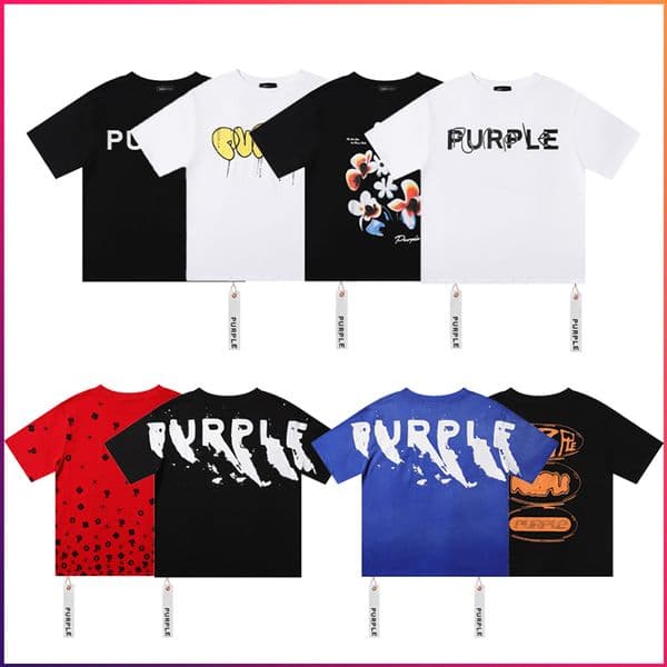 Purple Shirt T Mens Designer T-Shirts Men Unisex Casual Sleeve Letter Print Hip Hop Street Short Tee Purple Jean Shirt Luxury Fashion Classic Trend Designer 8a6s
