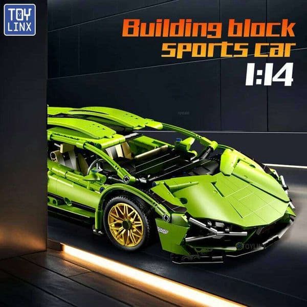 ToylinX Technical Building Blocks Racing Sport Car Speed Vehicle Model City Mechanical Super Bricks Puzzle Toys Adult Gift C251212
