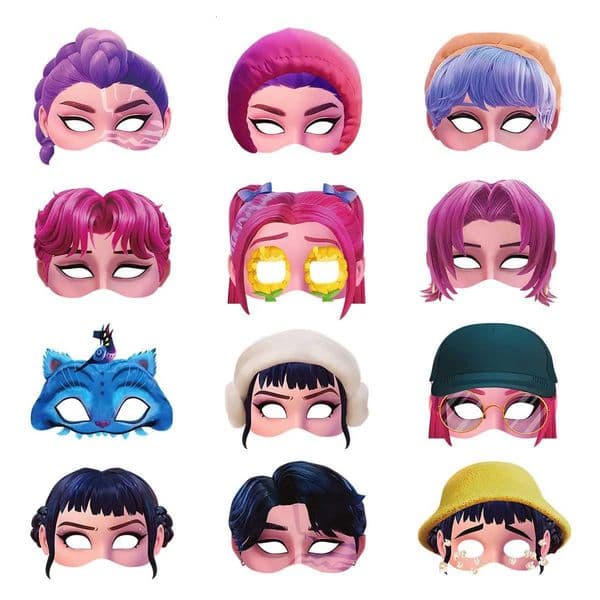 12PCS/Set Demon Hunters Party Decoration Paper Glasses Masks Photo Cosplay Props Childrens Happy Birthday Party Supplies X251212