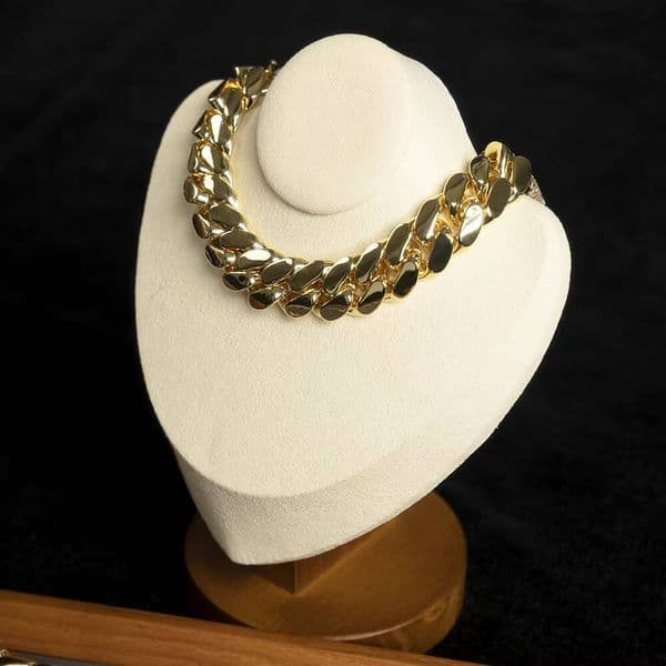 Wholesale Choker 18k Custom Link 24k Gold 20mm Miami Cuban Chain Necklace