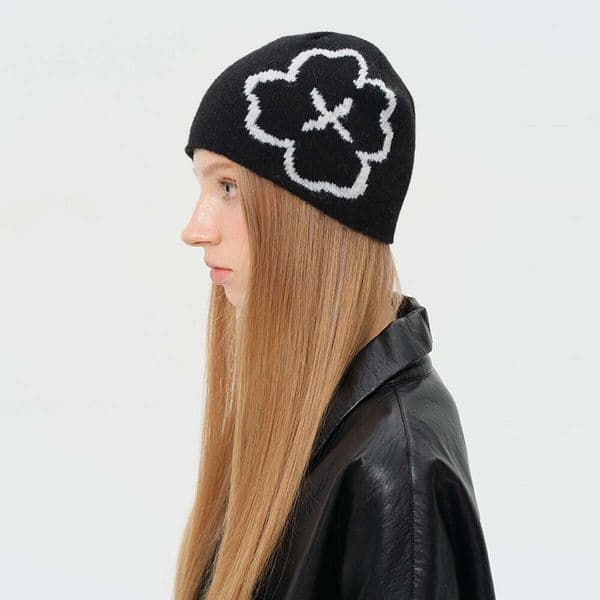 Korean Niche Designer Wool Blend Jacquard Knitted for Women, Autumn and Winter Matching Cold Hat, Soft Yarn Hat
