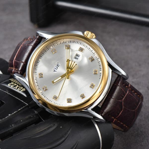 High-Quality Men Watch quartz Movement Precision Timekeeping Dial Leather strap stainless steel case waterproof luxury Watch