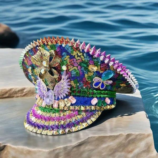 2025 Spring Captains Hat for Men Unisex Handmade Steampunk Burning Man Mardi Gras Hat Masquerade 80 off HongLuan Free Shipping X251212